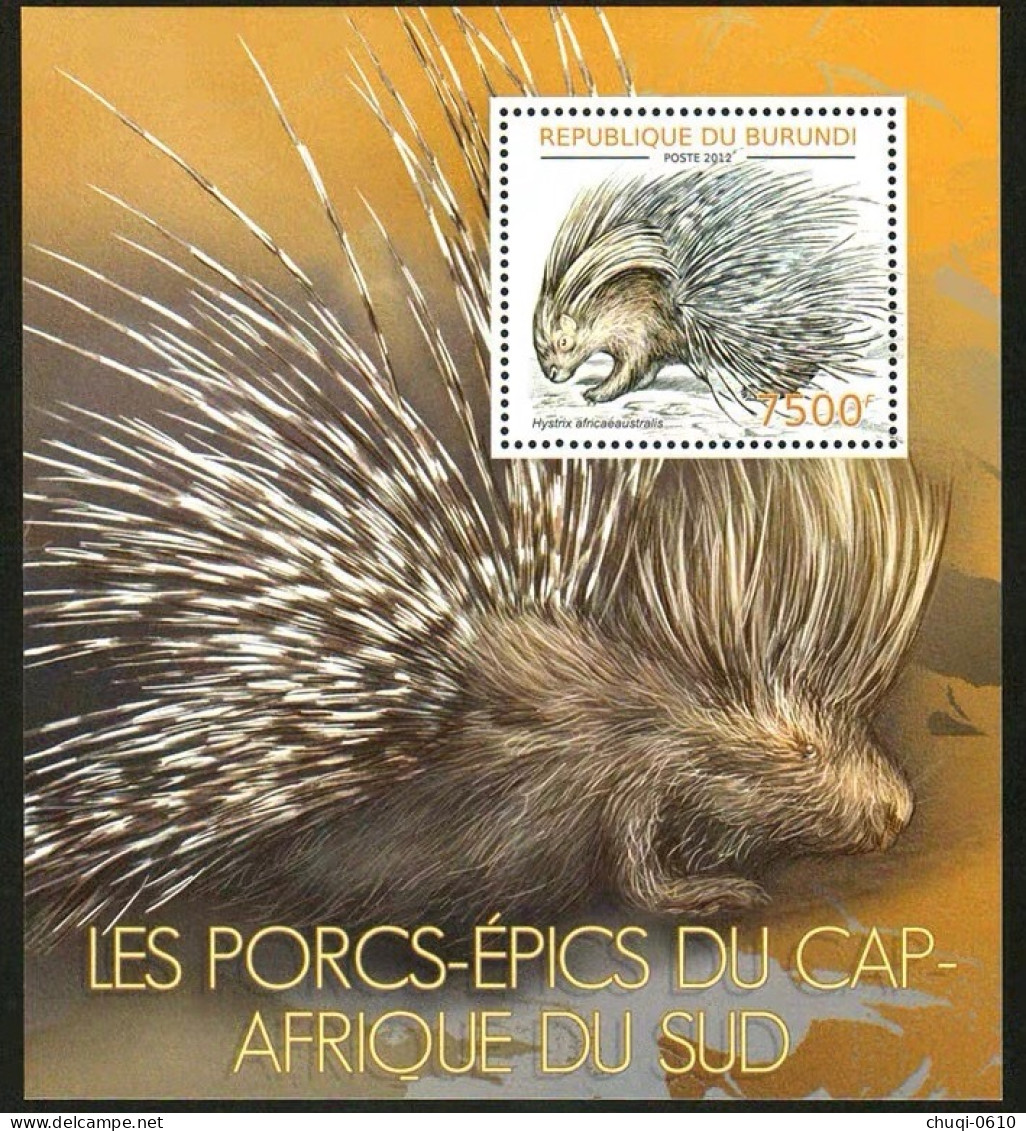 Burundi 2012 Cape Town Porcupine, A Unique African Animal,MS MNH - Ungebraucht