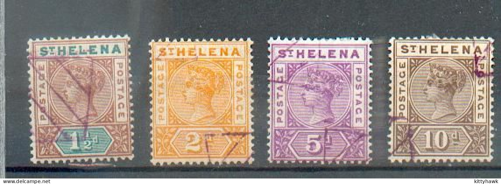 A 81  -  St Hélène - YT 22-23-25-26  Timbres Gommés Annulés - Saint Helena Island