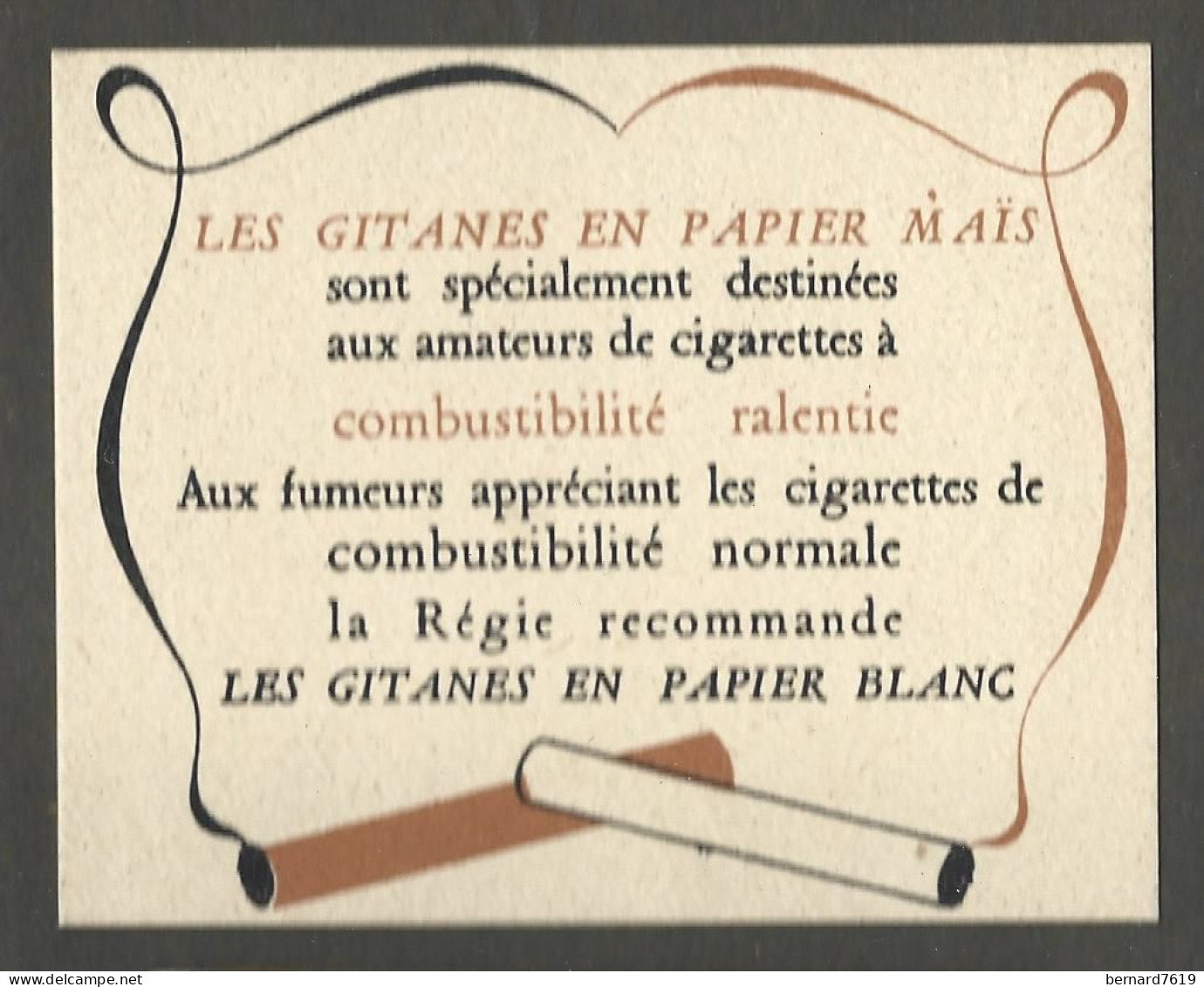 Publicite   Les Gitanes En Papier Mais - Other & Unclassified