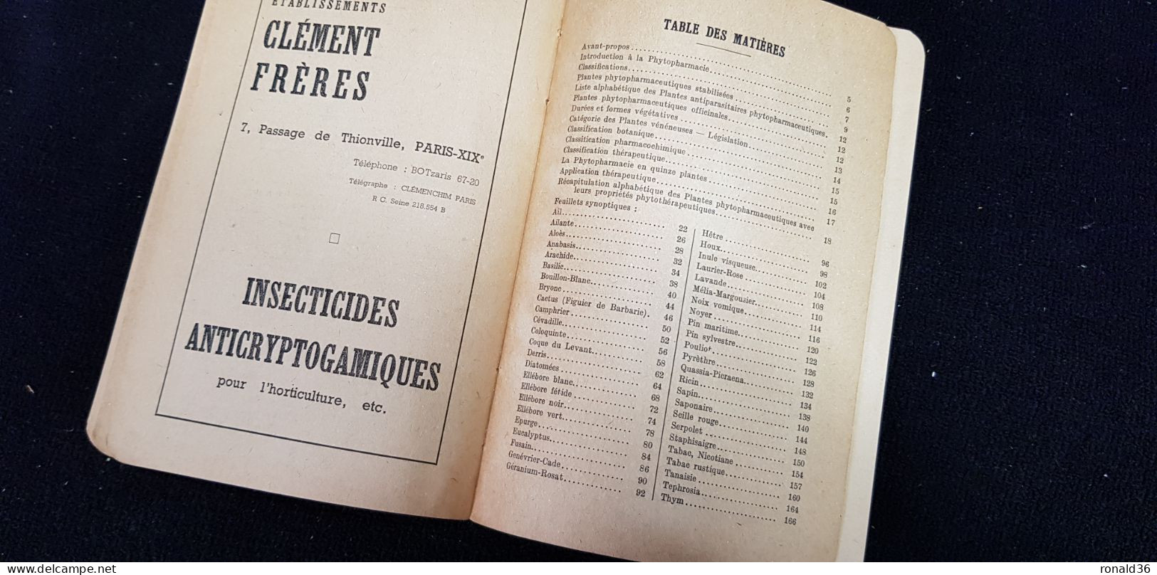 livre 1945 FLORE ANTIPARASITAIRE PHYTOPHARMACEUTIQUE Lucien DANZEL Dr en Pharmacie