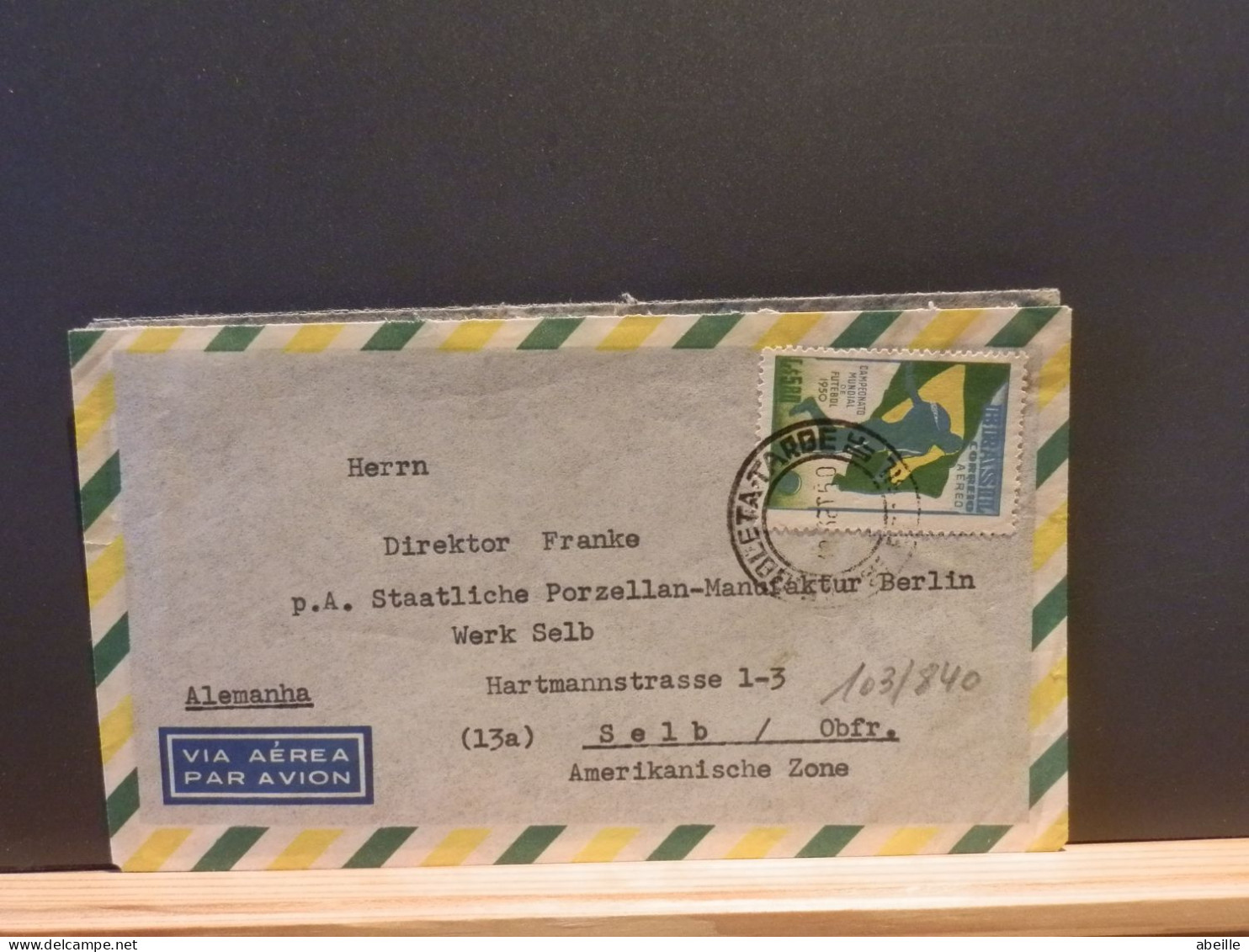 103/840 LETTRE BRAZIL   POUR ALLEMANGE 1950 - Briefe U. Dokumente