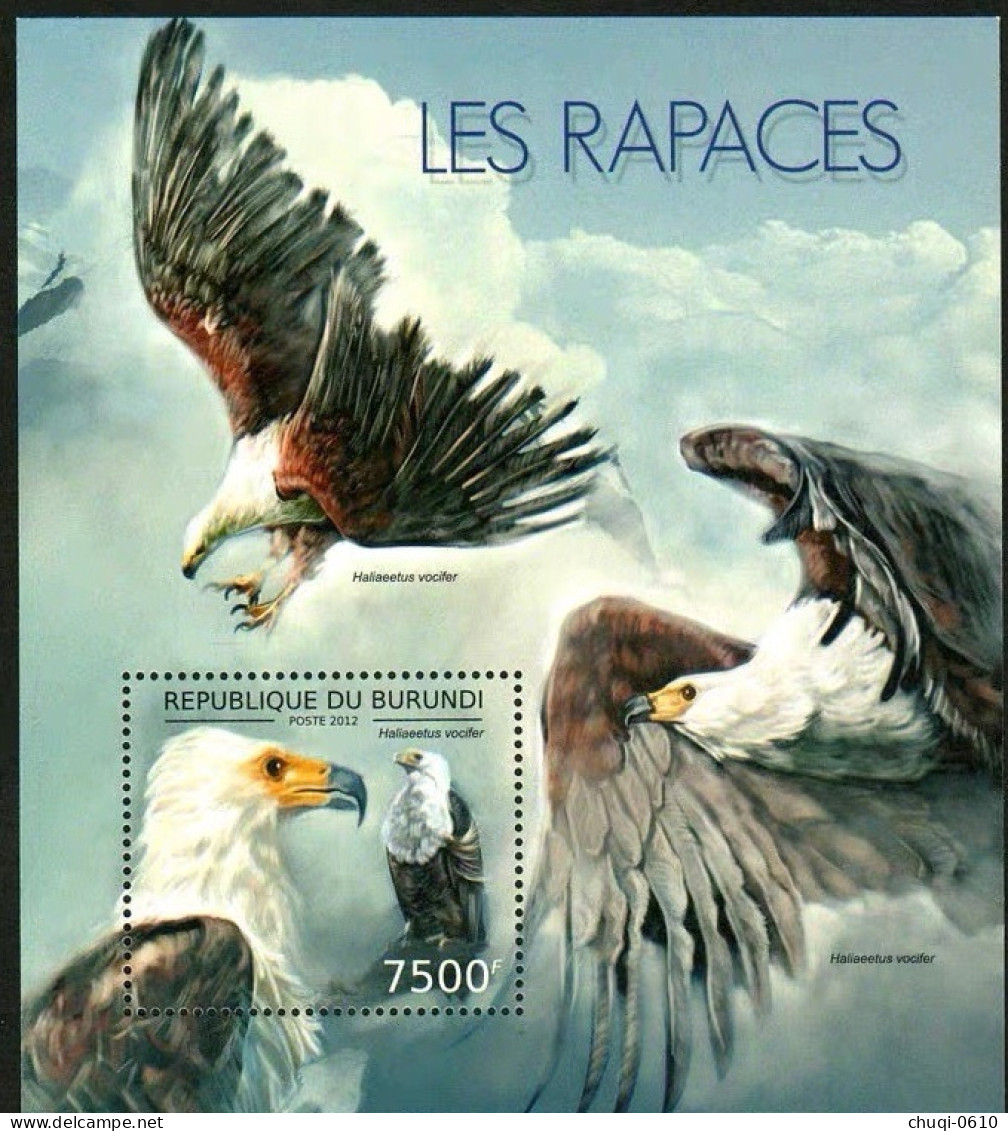 Burundi 2012 Birds Of Prey African Sea Sculpture,MS MNH - Nuovi