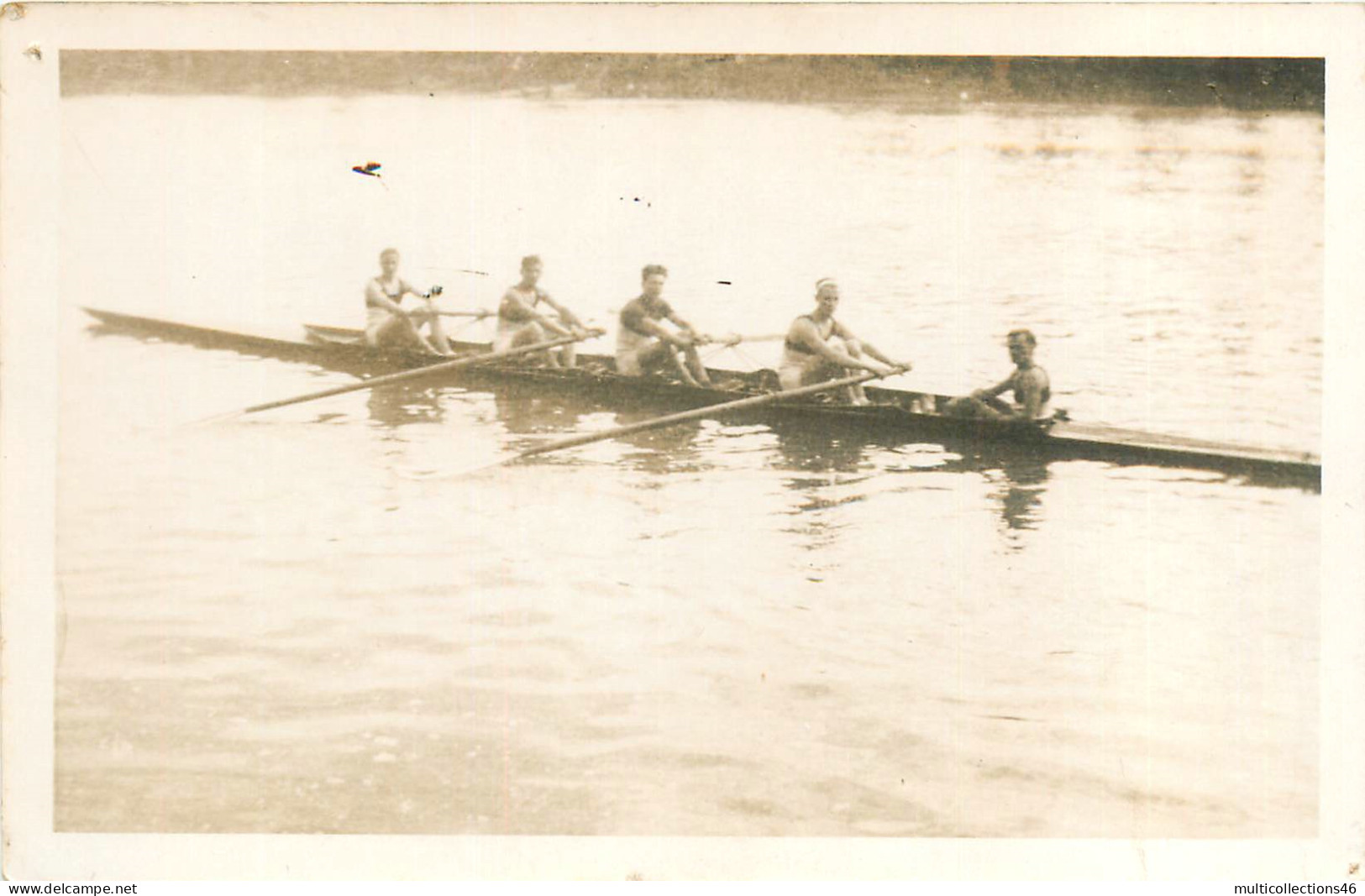 271223 - CARTE PHOTO SPORT Aviron De Rivière équipage 4 Canotiers - Roeisport