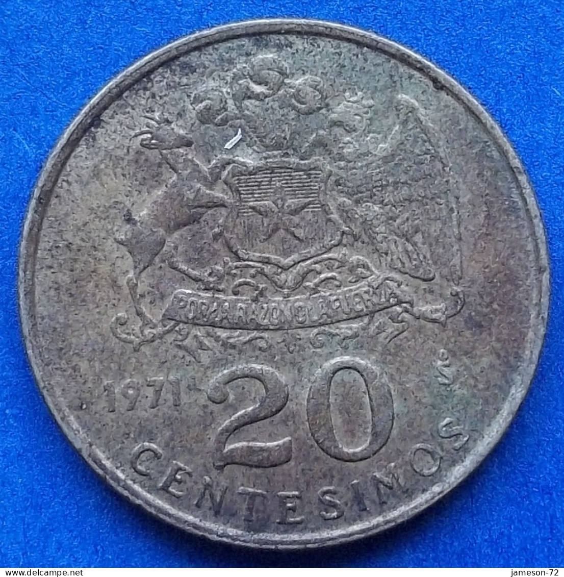 CHILE - 20 Centesimos 1971 "Jose Manuel Balmaceda" KM# 195 Monetary Reform (1960-1975) - Edelweiss Coins - Chile