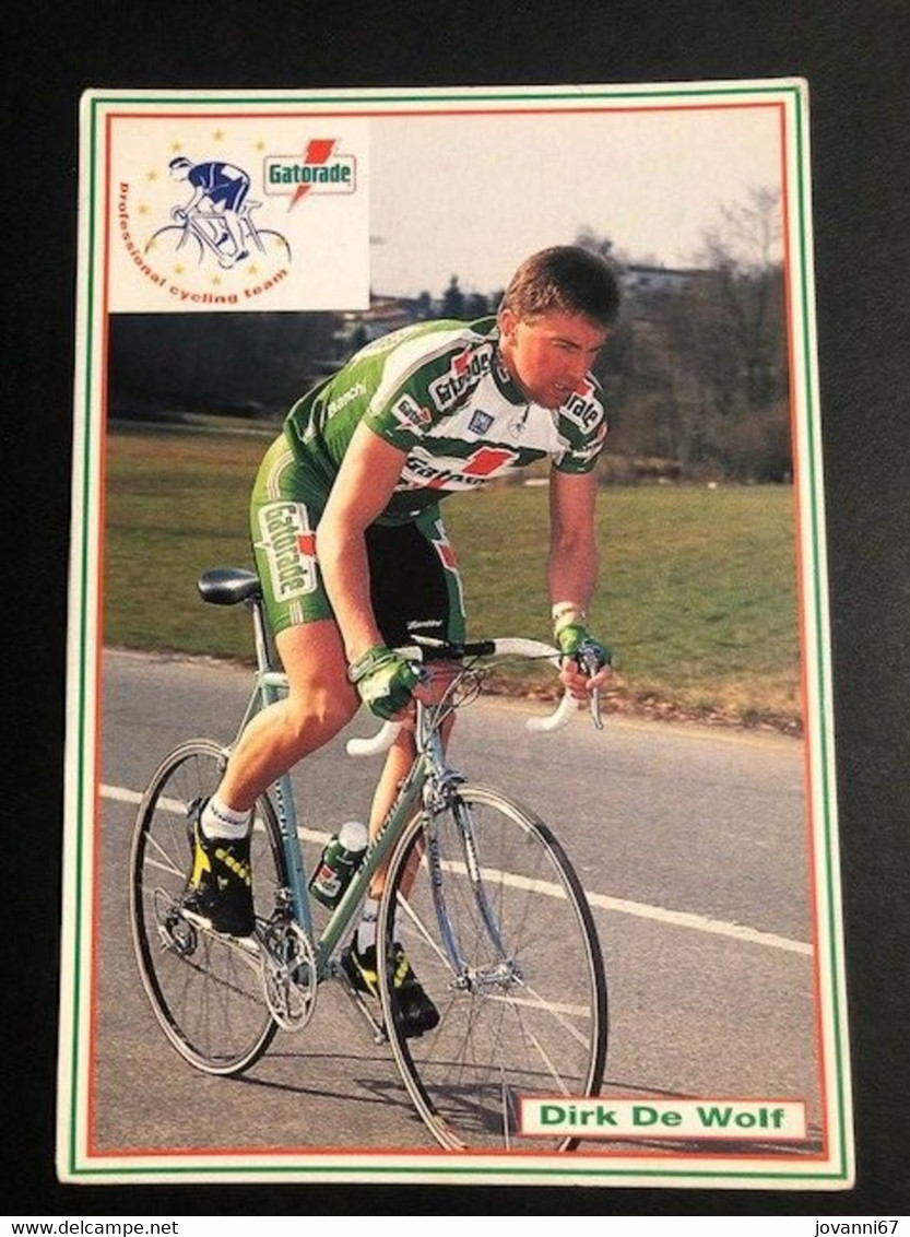 Dirk De Wolf - Gatorade - 1993 - Carte / Card - Cyclists - Cyclisme - Ciclismo -wielrennen - Cyclisme