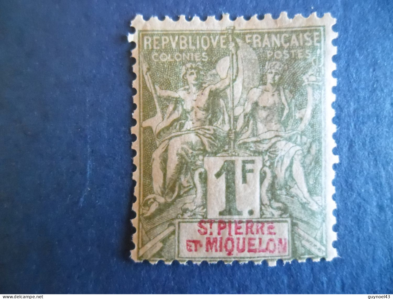 SPM 1892 Y/T 71 " Papier Teinté "  Neuf Avec Charnière, Voir Centrage - Cote 45,00 - Neufs