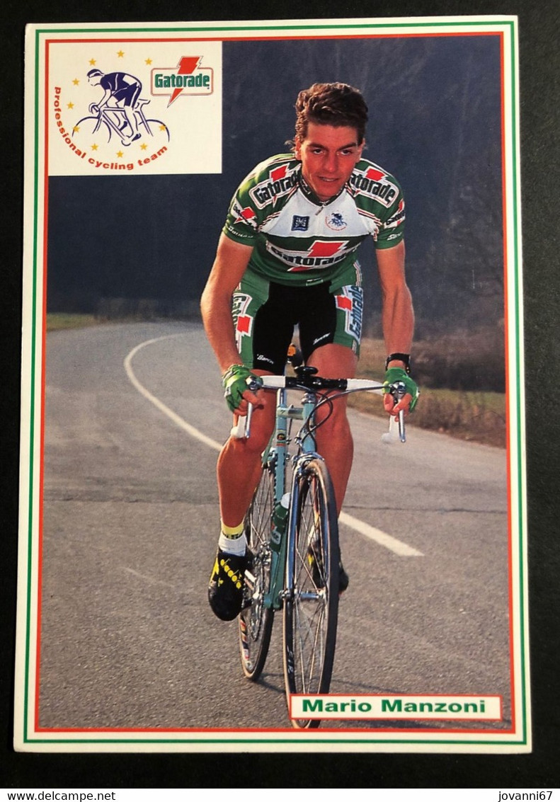 Mario Manzoni - Gatorade - 1993 - Carte / Card - Cyclists - Cyclisme - Ciclismo -wielrennen - Cyclisme