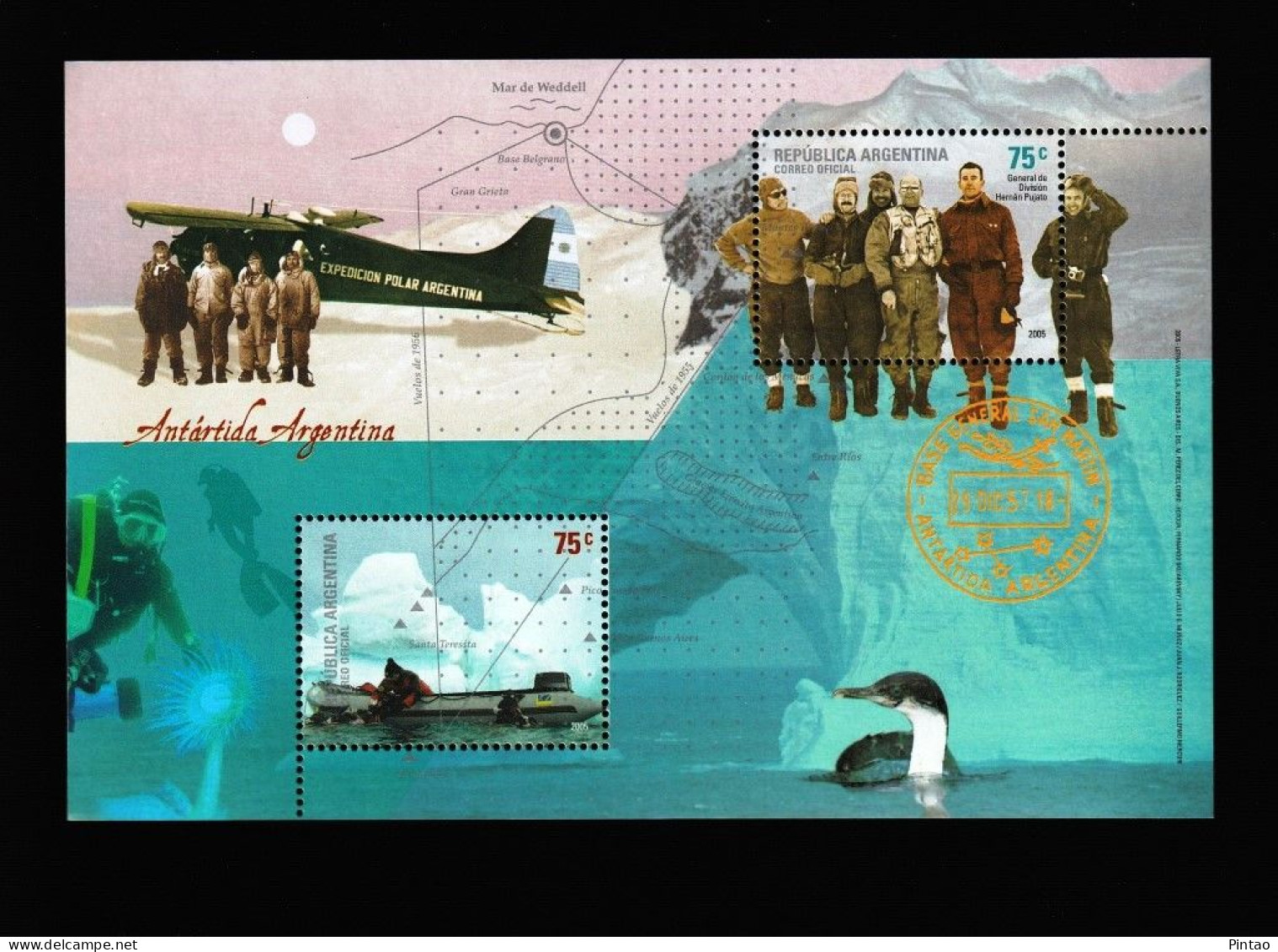 WW14214- ARGENTINA 2005- MNH (ANTÁRTIDA - AVIÕES - BARCOS) - Blocchi & Foglietti