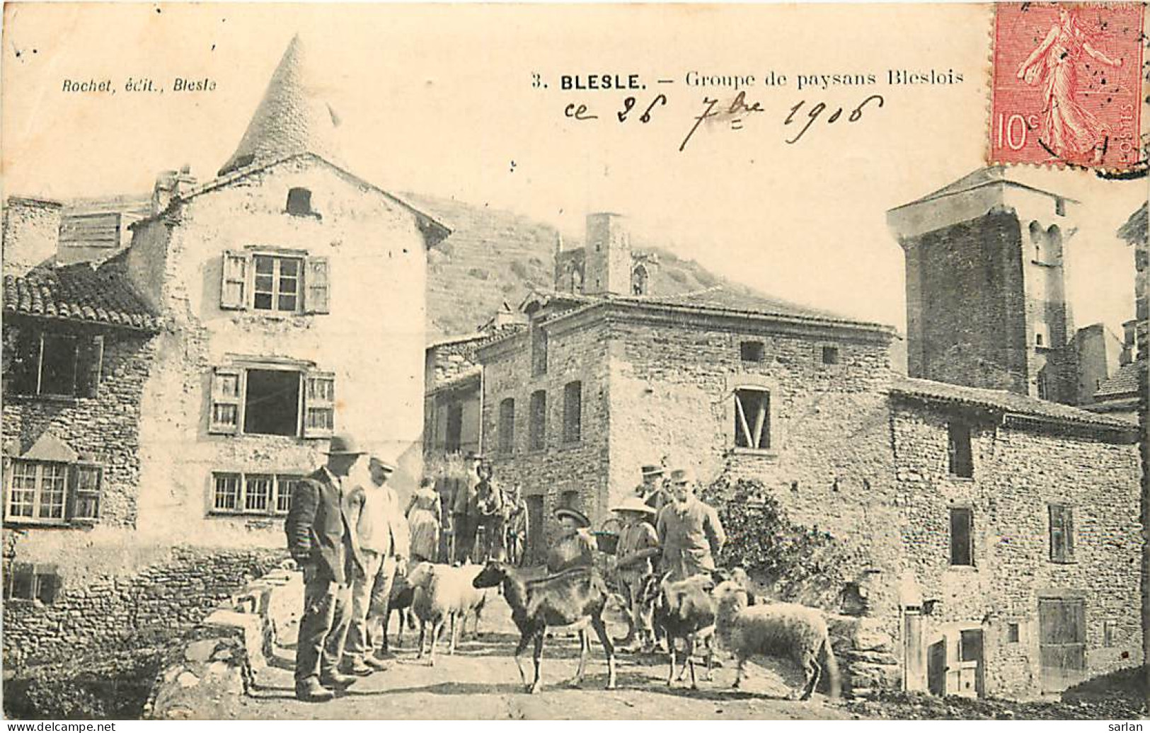 43 , BLESLE , Groupe De Paysans ( Chevres Moutons , CF * 348 20 - Blesle