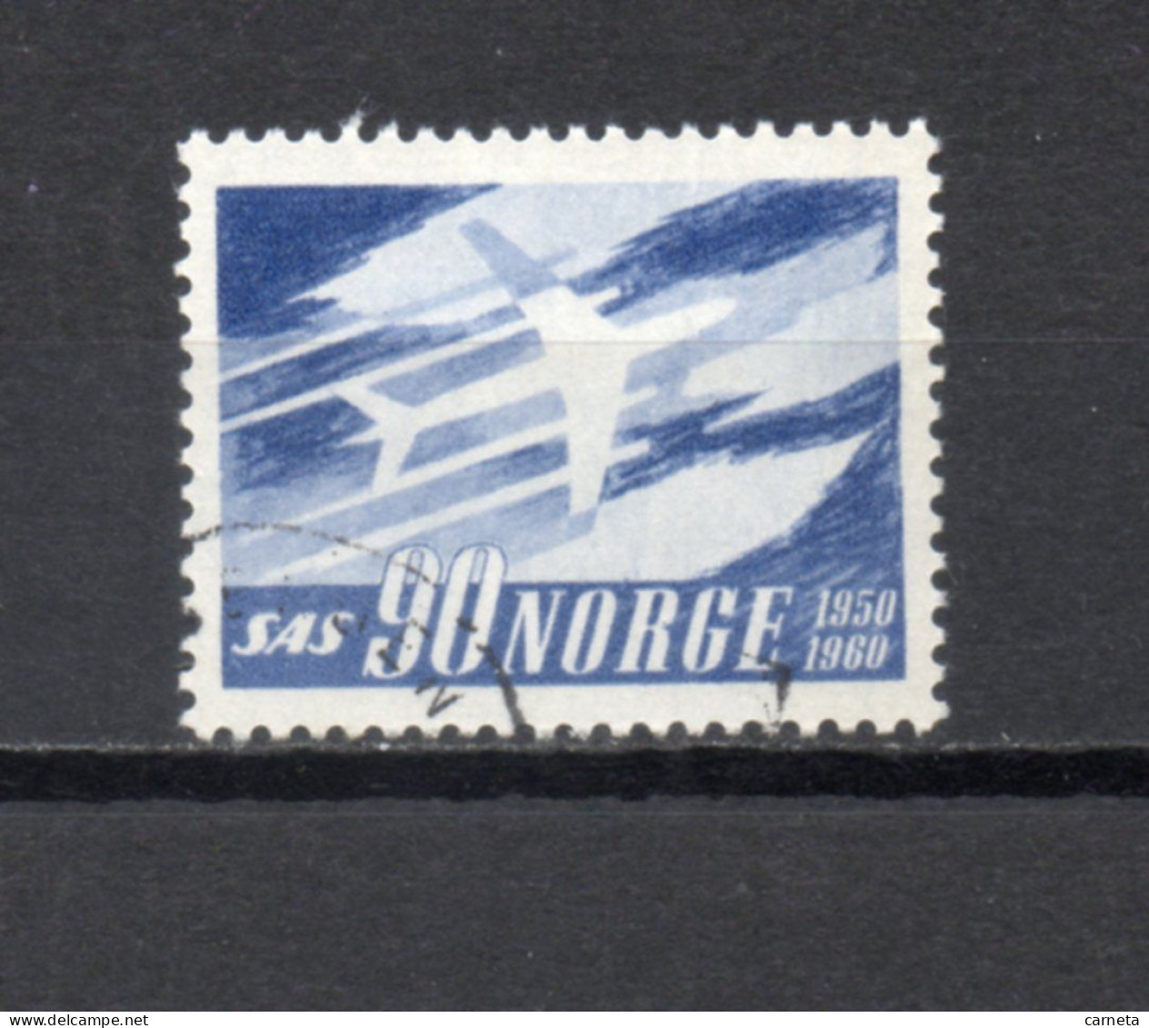 NORVEGE   N° 408   OBLITERE   COTE  1.00€    AVION - Unused Stamps