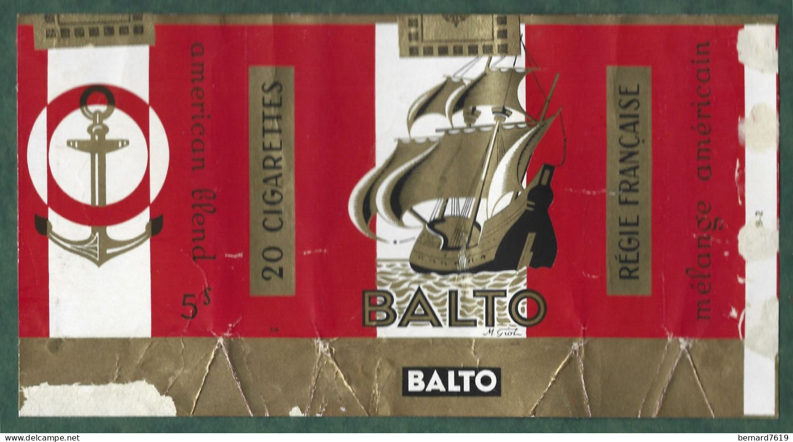 Etui Cigarettes - Balto    20 Cigarettes   5 Frs Regie Francaise - Empty Cigarettes Boxes