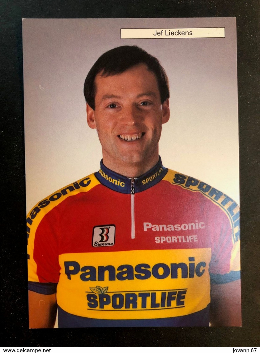 Jef Lieckens - Panasonic - 1990 - Carte / Card - Cyclists - Cyclisme - Ciclismo -wielrennen - Cyclisme