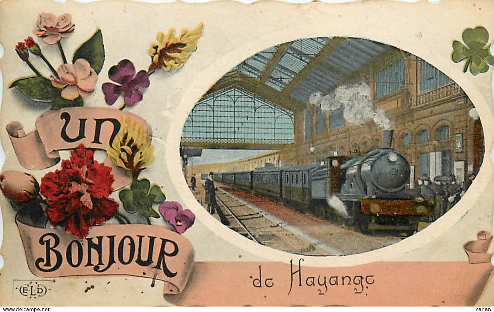 57 , Un Bonjour De HAYANGE ( Gare Train ) , * 354 59 - Hayange