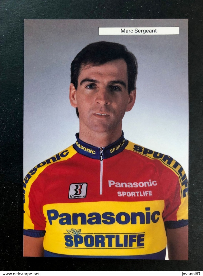 Marc Sergeant - Panasonic - 1990 - Carte / Card - Cyclists - Cyclisme - Ciclismo -wielrennen - Cyclisme