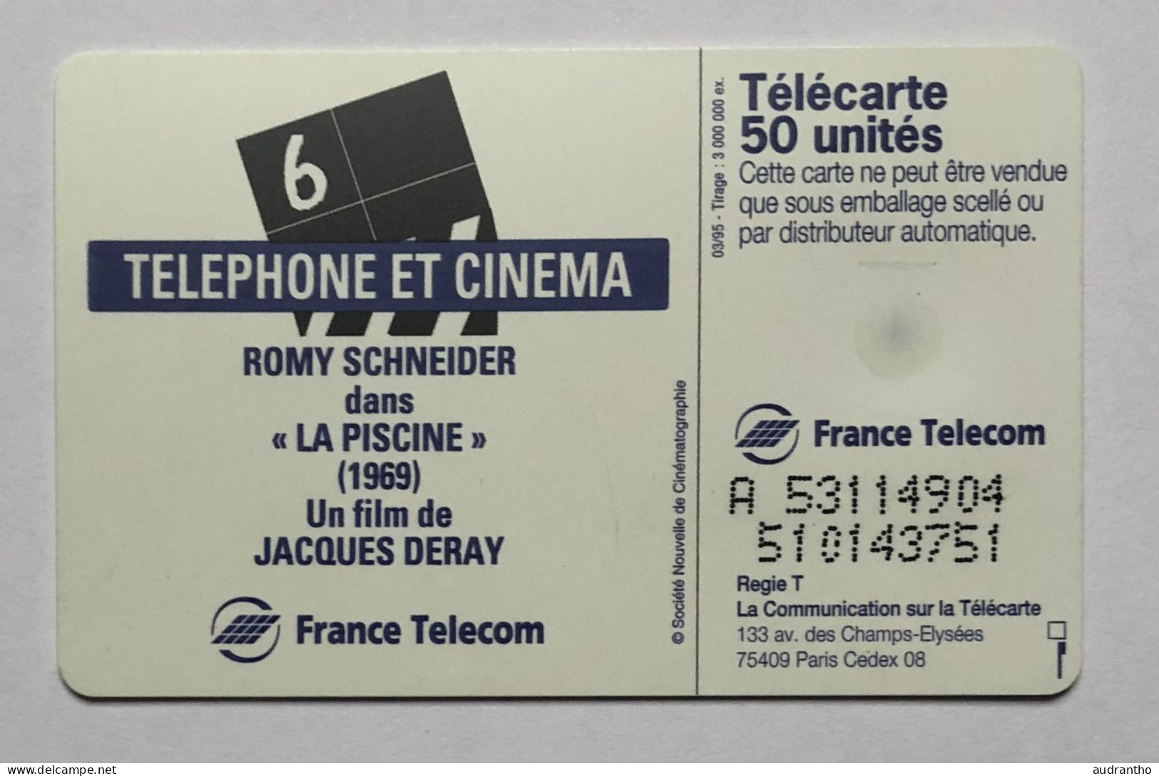 Télécarte Actrice Romy SCHNEIDER Dans La Piscine - Téléphone Et Cinéma - Cinéma