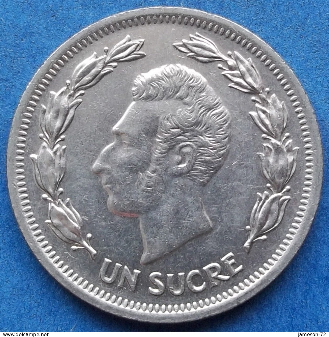 ECUADOR - 1 Sucre 1974 KM# 78b Decimal Coinage (1872-1999) - Edelweiss Coins - Ecuador