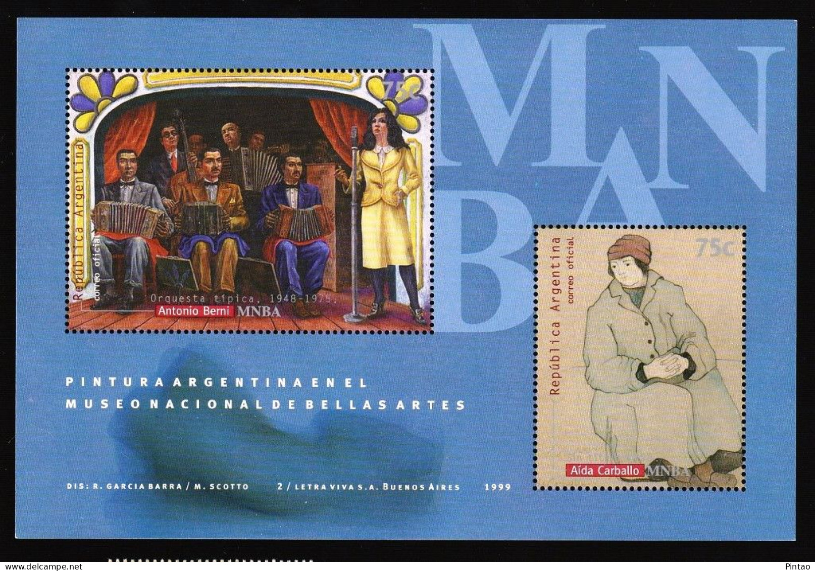 WW14216- ARGENTINA 1999- MNH (ARTE - PINTURA) - Blocs-feuillets