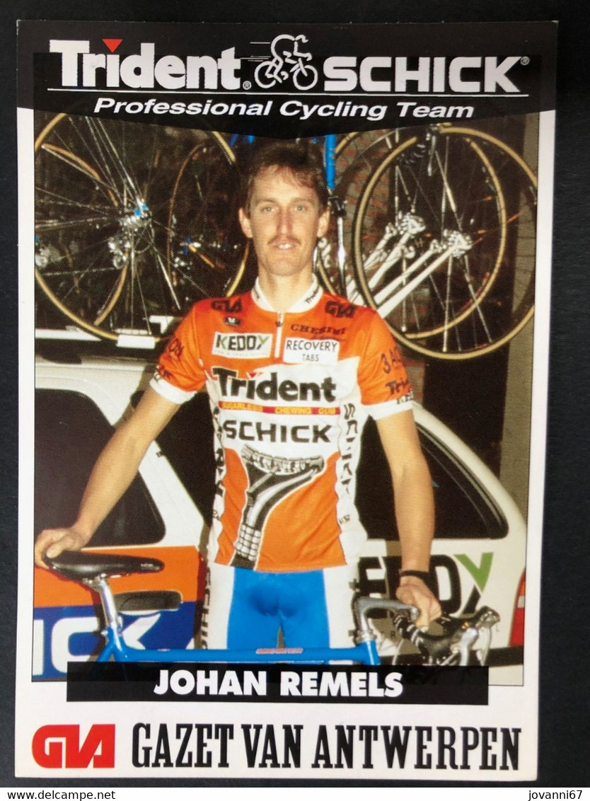 Johan Remels - Trident Schick - 1994 - Carte / Card - Cyclists - Cyclisme - Ciclismo - Wielrennen - Cyclisme