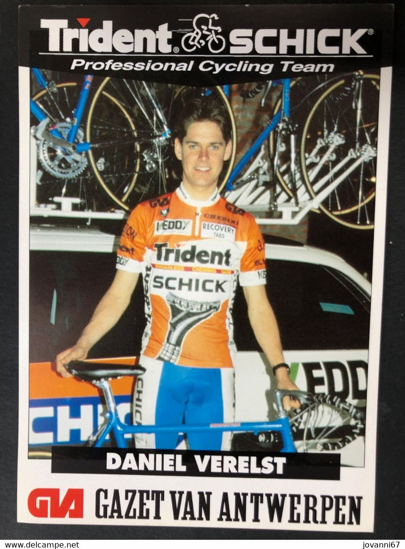 Daniel Verelst - Trident Schick - 1994 - Carte / Card - Cyclists - Cyclisme - Ciclismo -wielrennen - Cyclisme