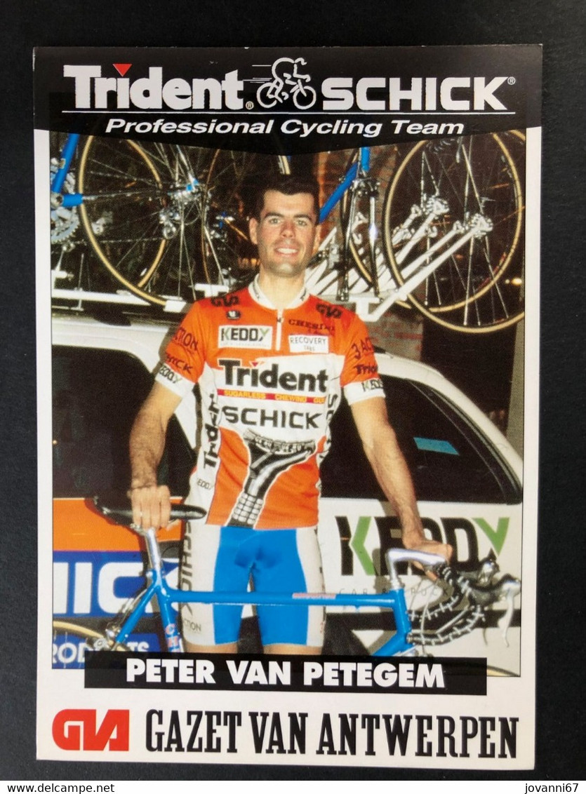 Peter Van Petegem - Trident Schick - 1994 - Carte / Card - Cyclists - Cyclisme - Ciclismo -wielrennen - Cyclisme