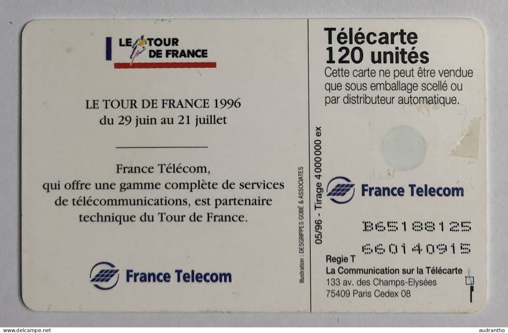 Télécarte Cyclisme - Tour De France 1996 - Sport