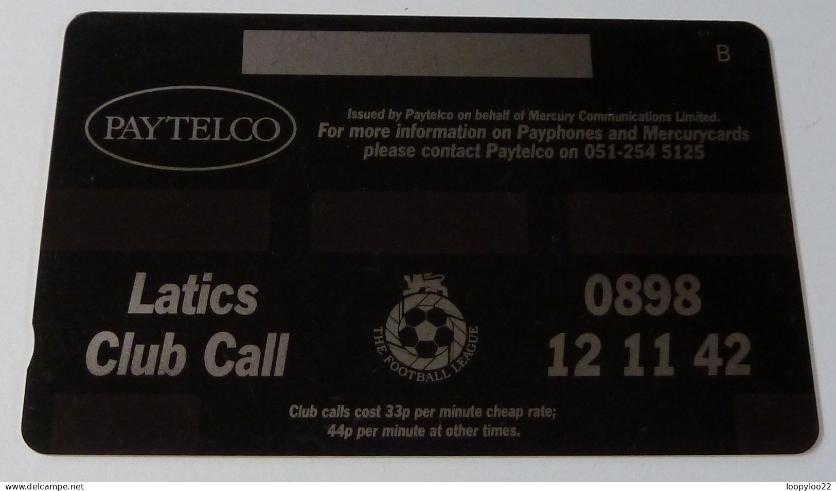 UK - Mercurycard - Oldham Athletic - The Latics - £5 - Specimen Without Control - [ 4] Mercury Communications & Paytelco