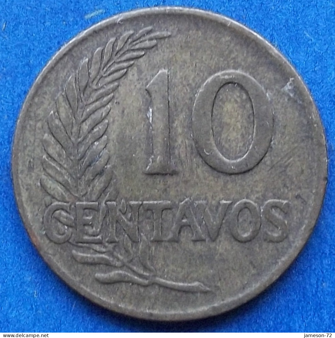 PERU - 10 Centavos 1961 "Sprig" KM# 224.2 Decimal Coinage (1893-1986) - Edelweiss Coins - Perú