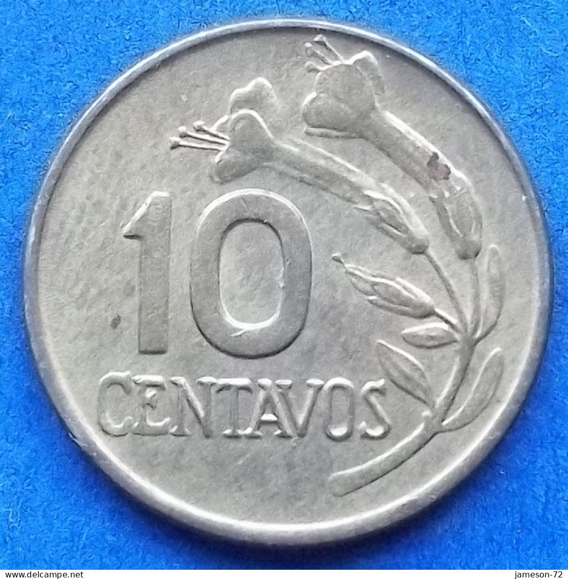 PERU - 10 Centavos 1974 "Flower Sprig" KM# 245.3 Decimal Coinage (1893-1986) - Edelweiss Coins - Peru