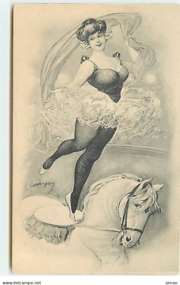 N°18608 - F. Gareis - Jeune Femme Debout Sur Un Cheval - Cirque - Gareis, F.