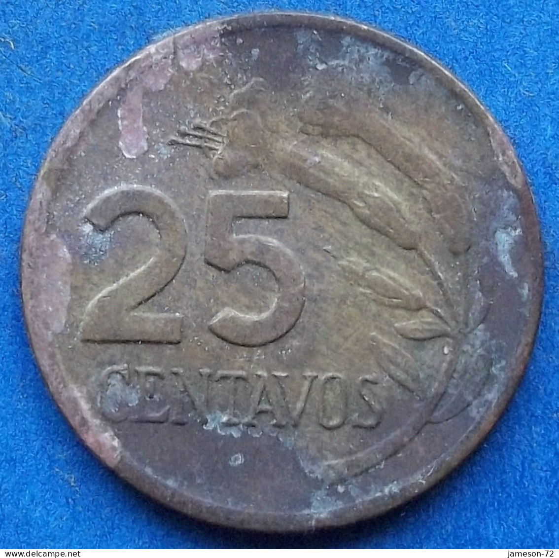 PERU - 25 Centavos 1974 "Flower Sprig" KM# 259 Decimal Coinage (1893-1986) - Edelweiss Coins - Perú