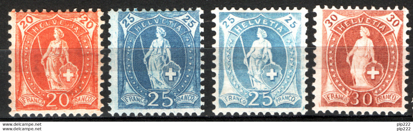Svizzera 1905 Unif.93/95 */MH VF/F - Ungebraucht