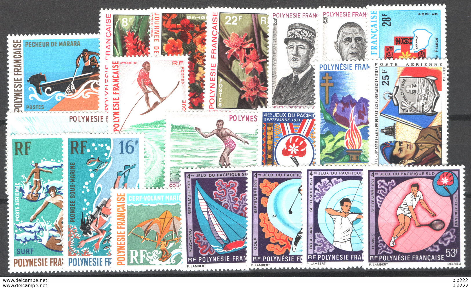 Polinesia 1971 Annata Completa / Complete Year Set **/MNH VF - Full Years