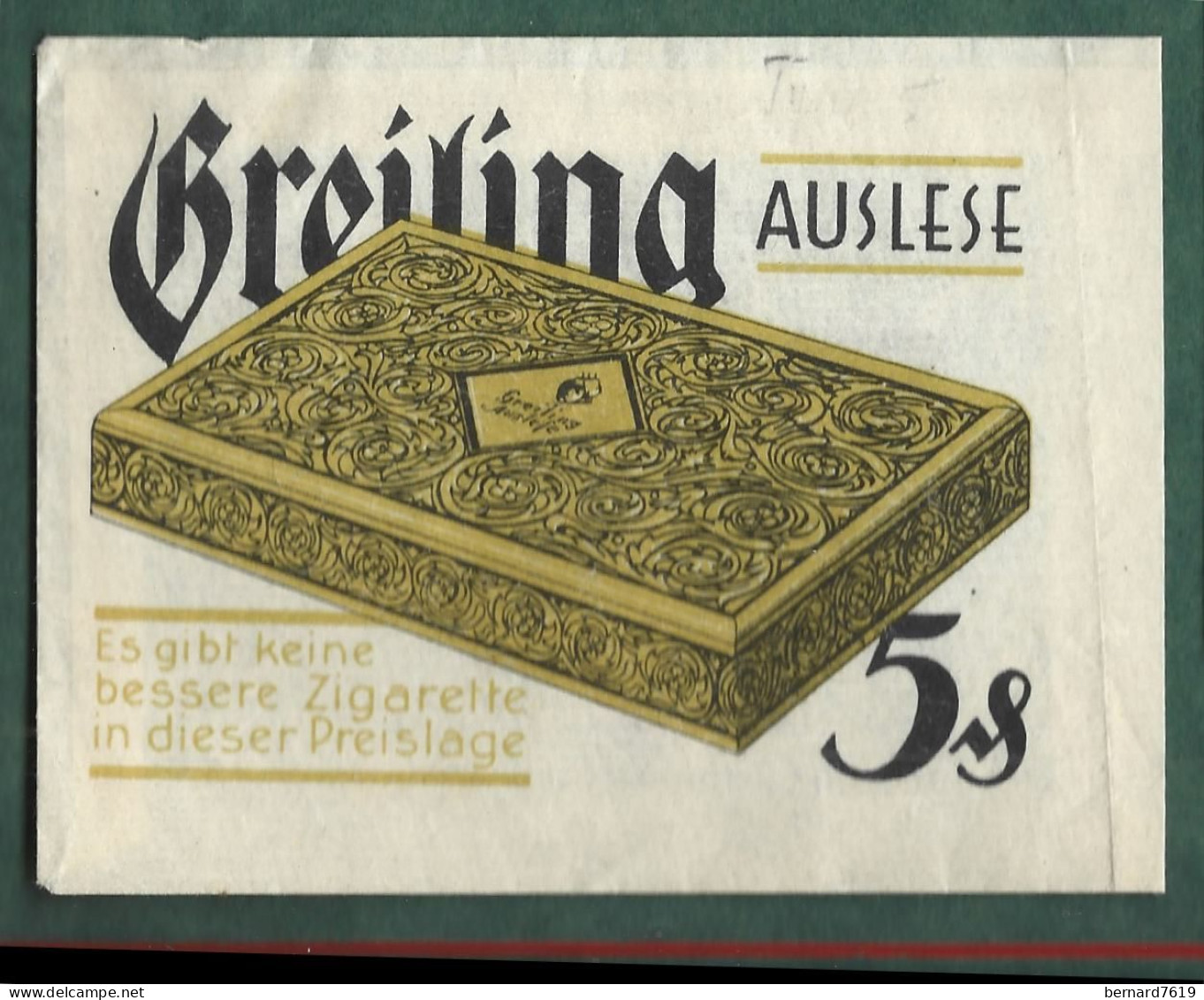 Etui Cigarettes  En Papier   - Greiling  Auslese    5  Allemagne - Zigarettenetuis (leer)