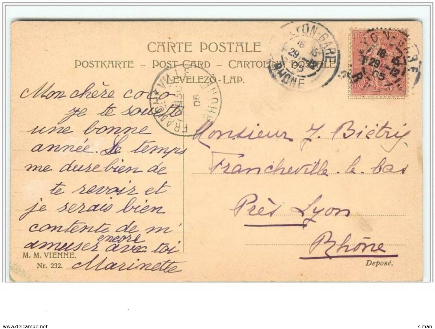 N°169 - Ethel Parkinson - MM Vienne N°232 - Heureuse Année -Homme Portant Un Sapin - Parkinson, Ethel