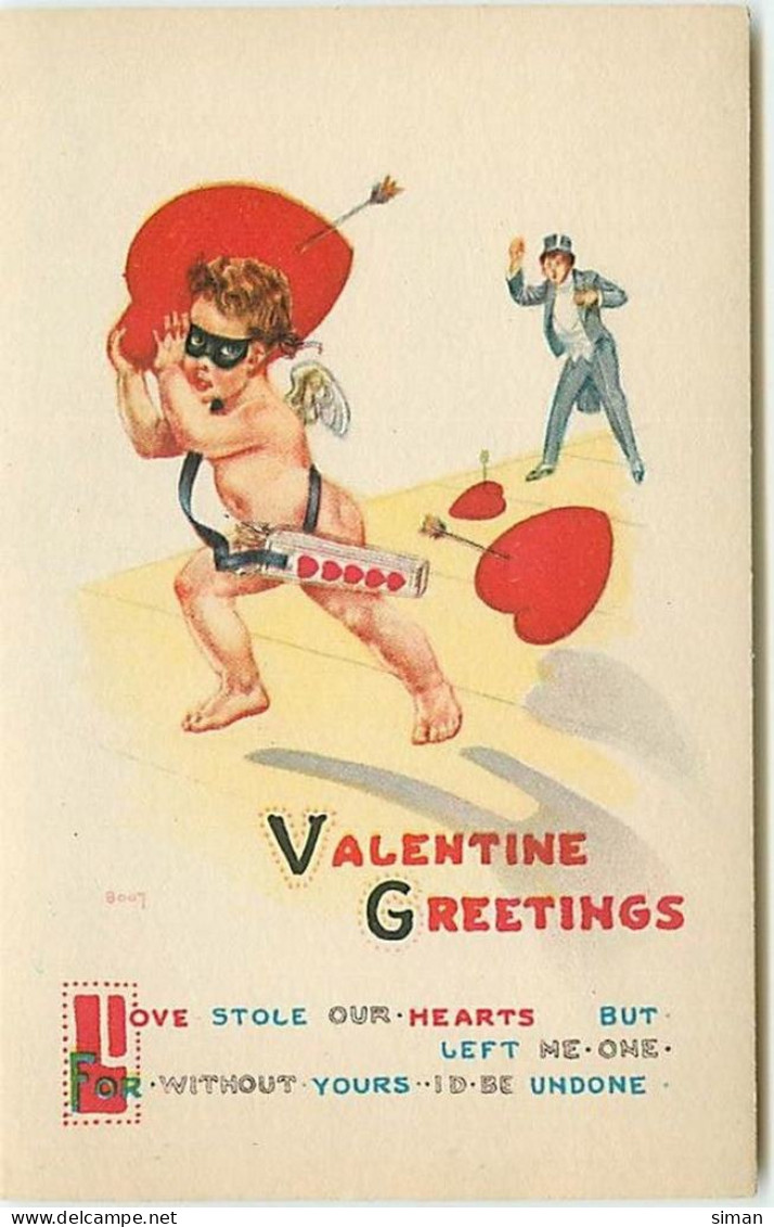 N°12990 - Valentine Greetings - Cupidon Portant Un Coeur - Saint-Valentin