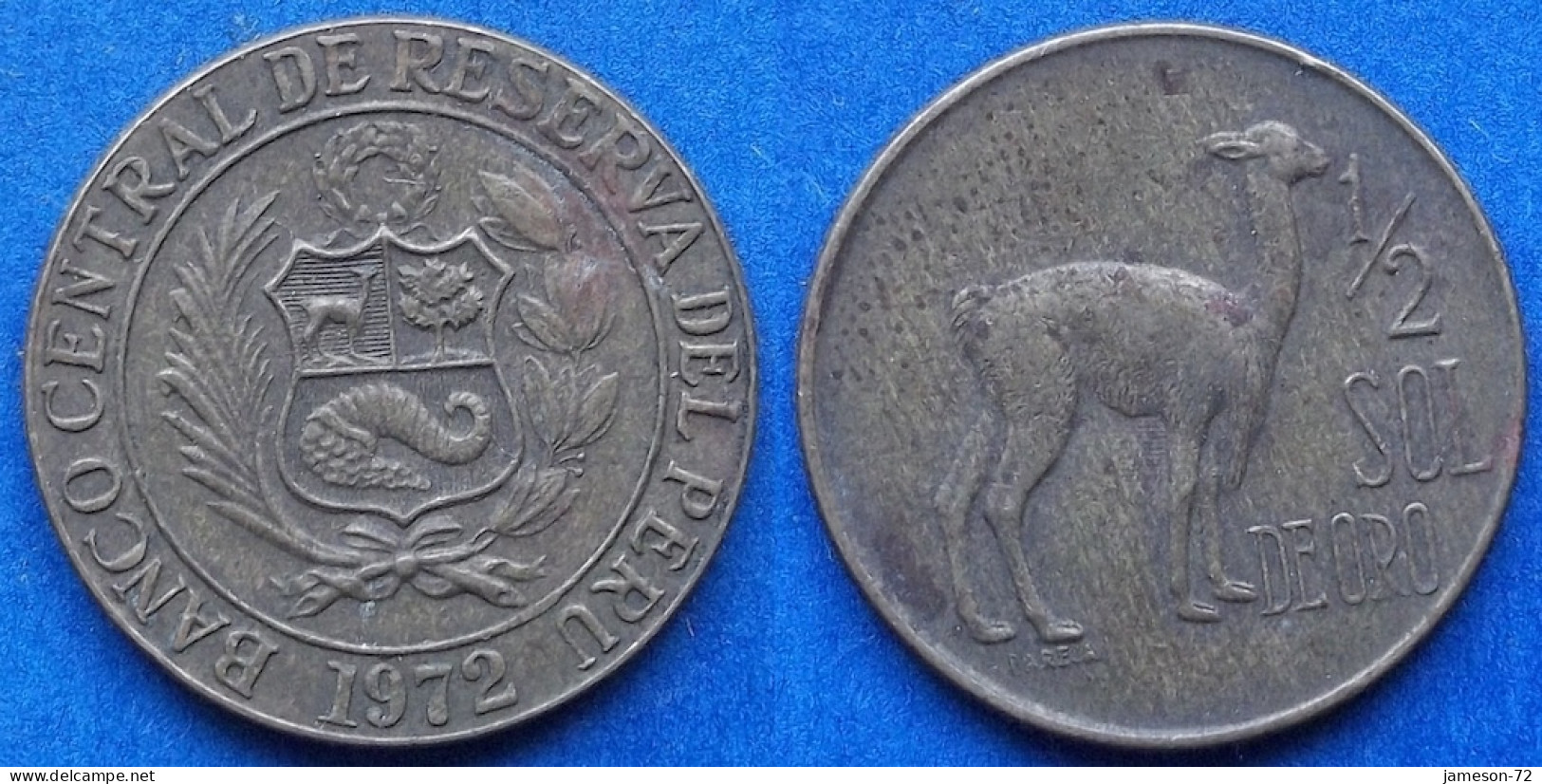 PERU - 1/2 Sol 1972 "Vicuña" KM# 247 Decimal Coinage (1893-1986) - Edelweiss Coins - Perú