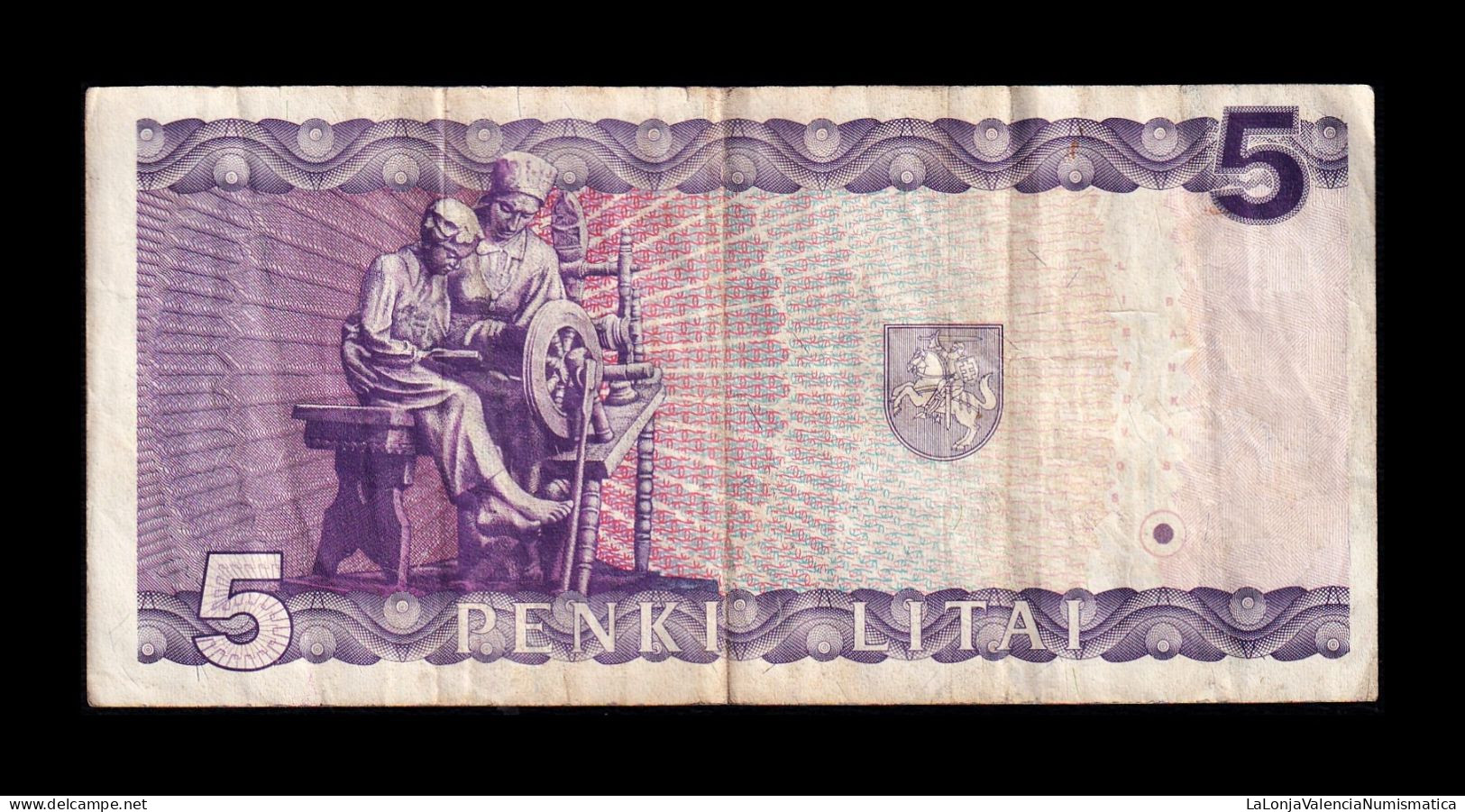 Lituania Lithuania 5 Litai 1993 Pick 55 Mbc Vf - Lituania