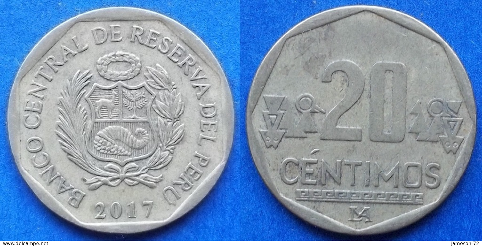 PERU - 20 Centimos 2017 KM# 306.4 Monetary Reform (1991) - Edelweiss Coins - Perú