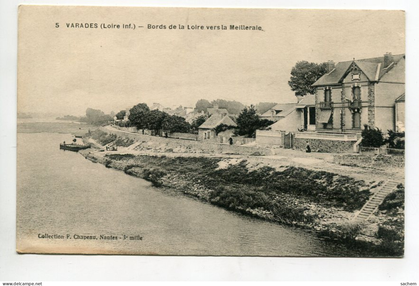 44 VARADES Maisons Bords De La Loire Vers La Meilleraie écrite Vers 1910  D15 2022 - Varades