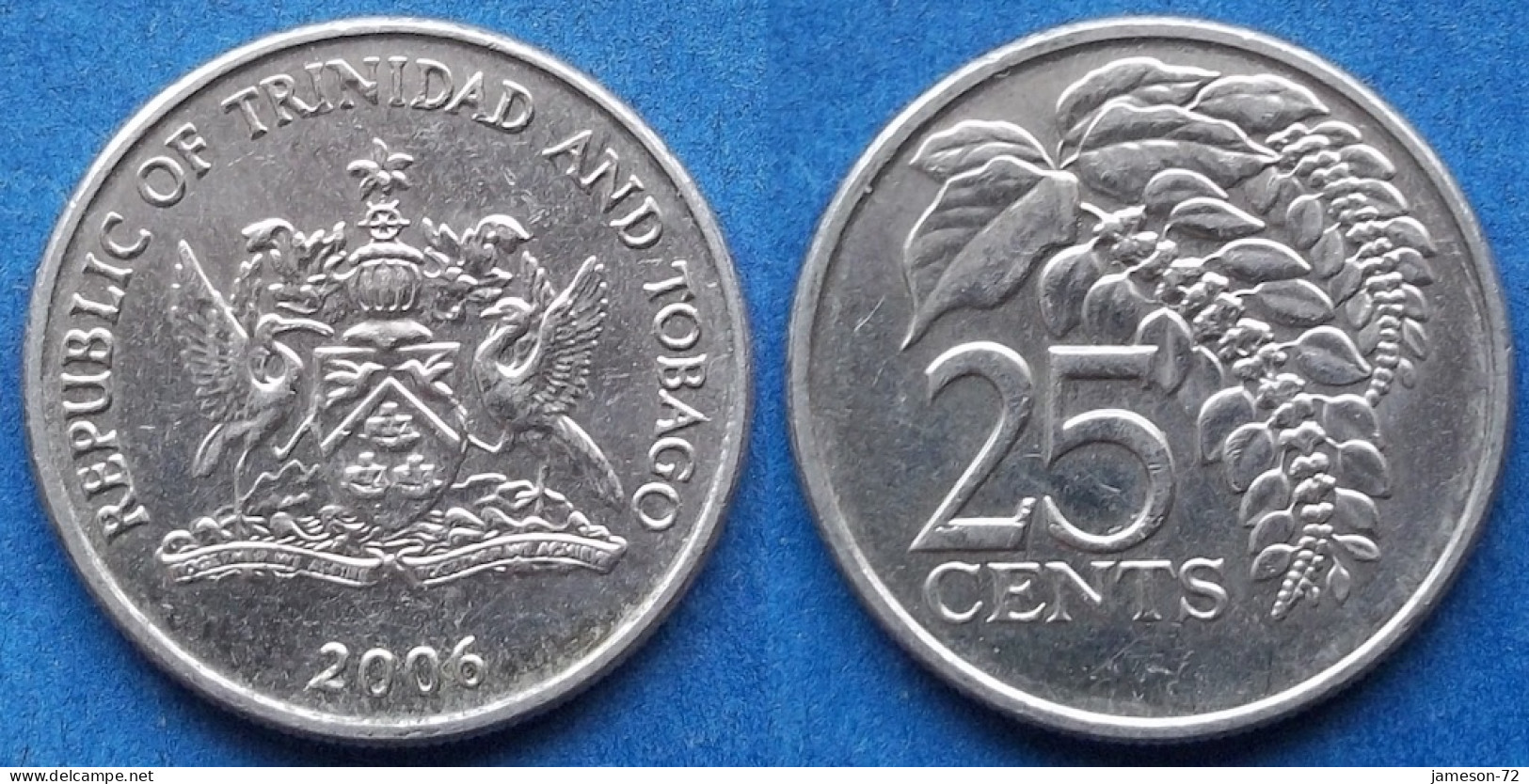 TRINIDAD & TOBAGO - 25 Cents 2006 "Chaconia" KM# 32 Republic (1976) - Edelweiss Coins - Trinidad En Tobago
