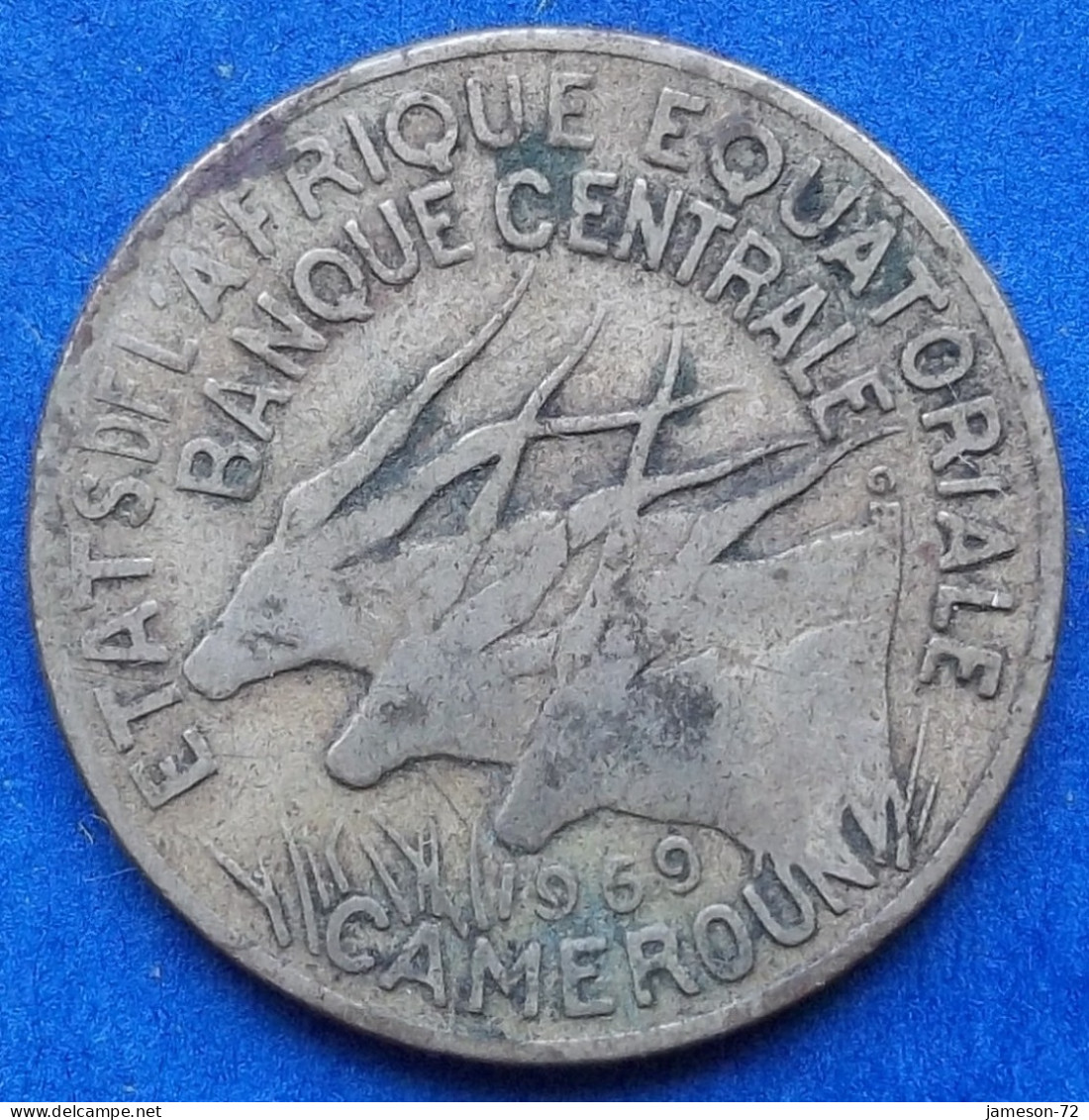 CAMEROON - 10 Francs 1969 "Three Giant Eland" KM# 2a Independent Republic (1960) - Edelweiss Coins - Kamerun