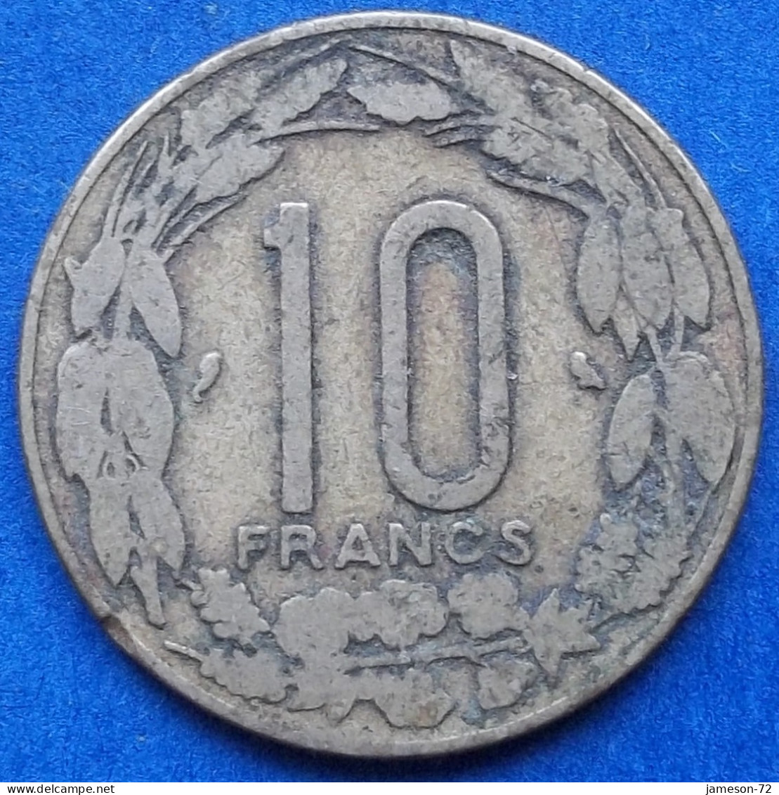 CAMEROON - 10 Francs 1969 "Three Giant Eland" KM# 2a Independent Republic (1960) - Edelweiss Coins - Kamerun