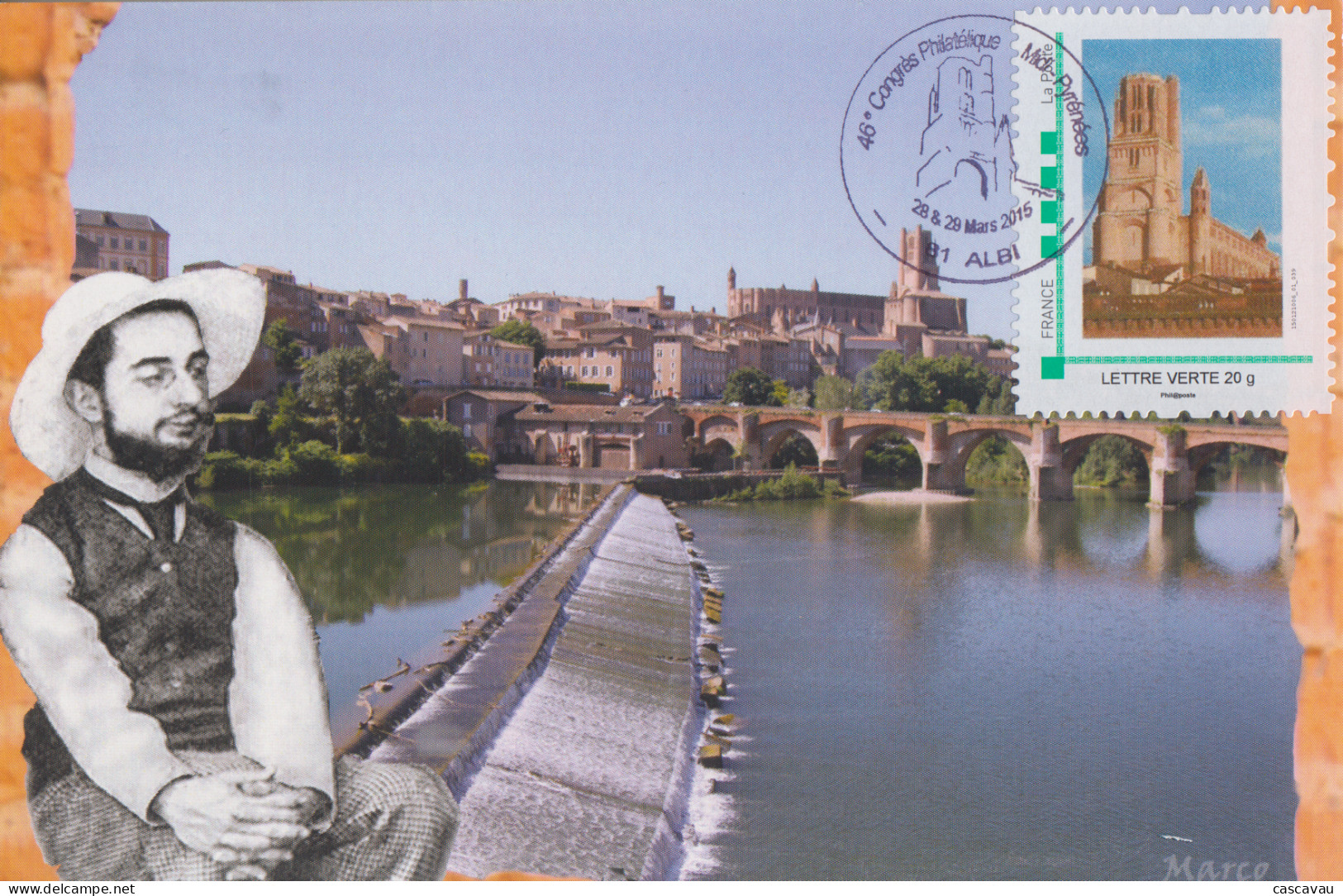 Carte  Maximum   FRANCE   46éme  Congrés  Philatélique  MIDI - PYRENEES    ALBI   2015 - Andere & Zonder Classificatie