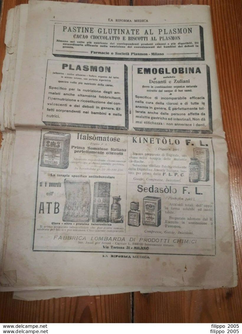 1898 1925 LOTTO 5 RIVISTE MEDICINA CHIRURGIA FARMACIA OSTETRICIA CHEMIOTERAPIA - Medizin, Psychologie