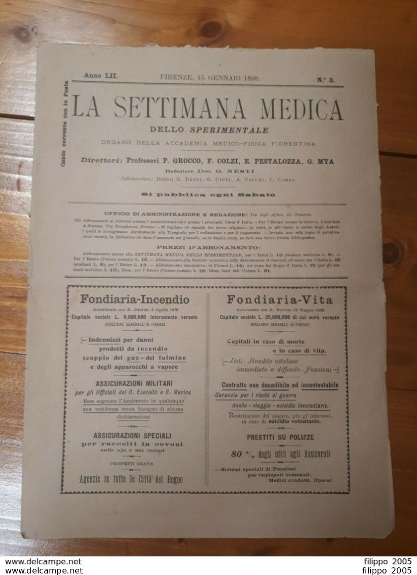 1898 1925 LOTTO 5 RIVISTE MEDICINA CHIRURGIA FARMACIA OSTETRICIA CHEMIOTERAPIA