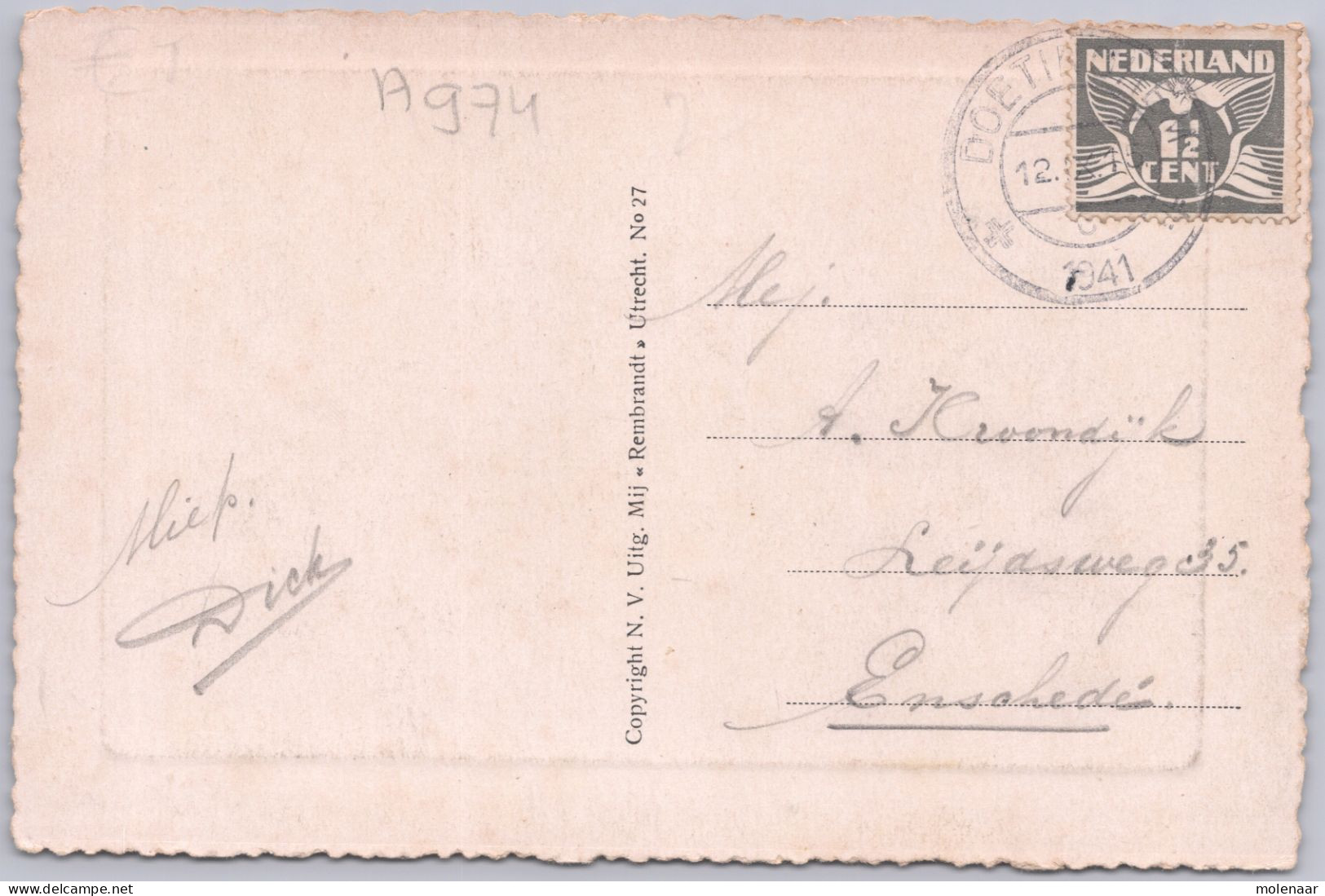 Postkaarten > Europa > Nederland > Gelderland > Zutphen St. Walburgkerk Gebruikt 1941 (12474) - Zutphen