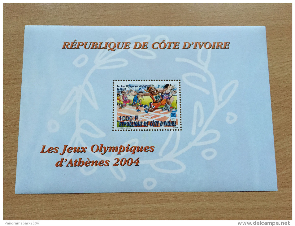 Côte D'Ivoire Ivory Coast 2004 Block Bloc Mi. Bl. A36 A1319 Jeux Olympiques Olympic Games Olympia Athènes Athens Athen - Côte D'Ivoire (1960-...)