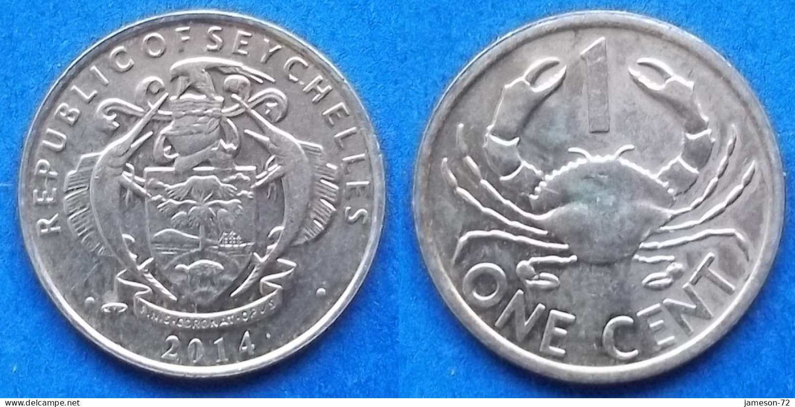 SEYCHELLES - 1 Cent 2014 "Mud Crab" KM# 46.3 Republic (1976) - Edelweiss Coins - Seychellen