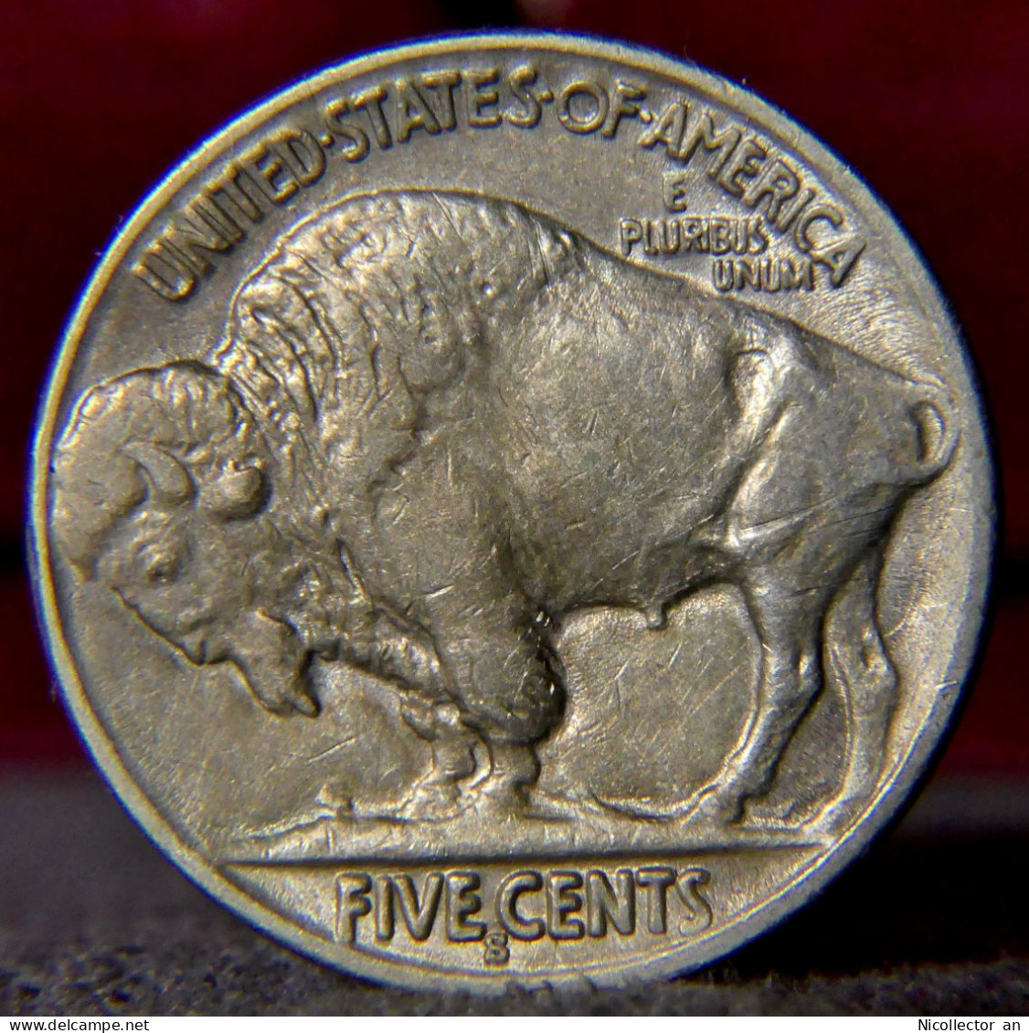 USA 5 Cents 1937-S *aUNC* Buffalo Nickel Coin (5,635,000 Mintages) - 1913-1938: Buffalo