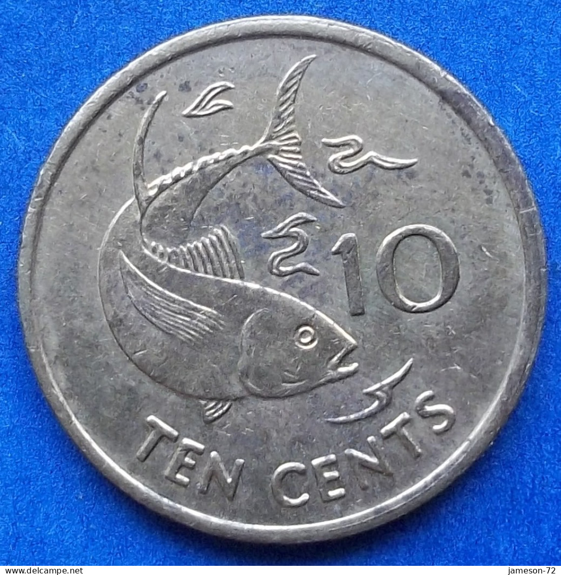 SEYCHELLES - 10 Cents 2003 "Yellowfin Tuna" KM# 48.2 Republic (1976) - Edelweiss Coins - Seychelles
